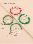 9 Piece Christmas Beaded Bracelet Set