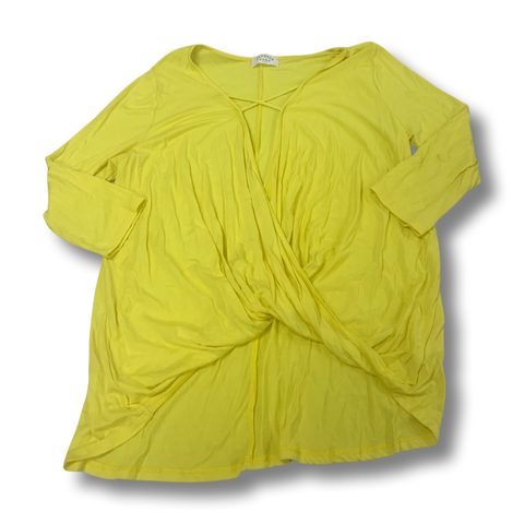 Yellow Drape Front Blouse