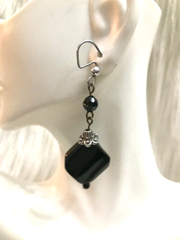 Black beaded earrings