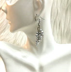 Silver beaded earrings