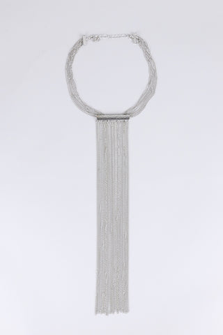 Silver Chain Tassel Necklace