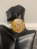 African Fabric Graphic Earrings