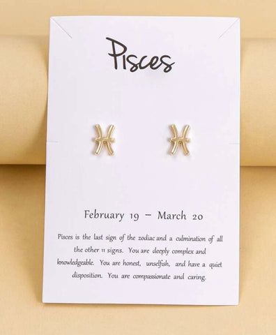 Pisces Zodiac Earrings