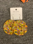 African Fabric Graphic Earrings