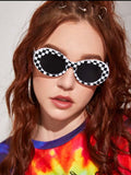 Checker Frame Sunglasses