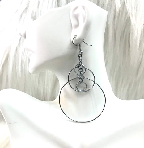 Silver dangle earrings