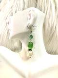 Green beaded earrings