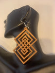 Laser Cut Wooden Earrings