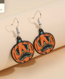 Sad Pumpkin Halloween Earrings