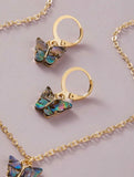 Iridescent Butterfly Necklace Set