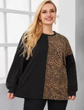 Cheetah Print Color Block Sweatshirt