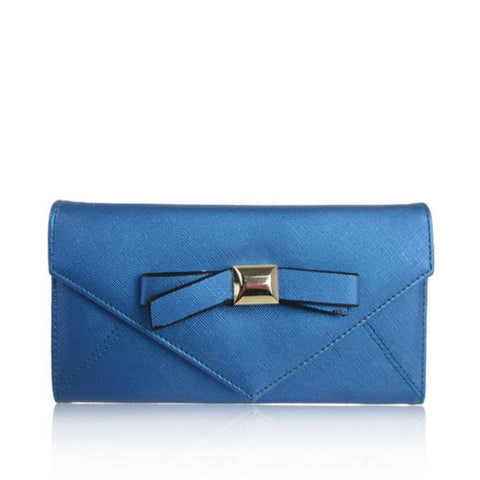 Metallic Blue Vegan Leather Wallet