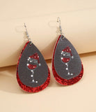 Holiday Wine Glass Christmas Graphic Earrings