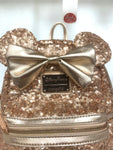 Preowned Rare Rose Gold Sequin Embellished Disney Loungefly Backpack