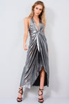 Metallic Drape Dress