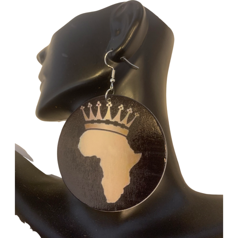 Crown Over Africa Statement Earrings