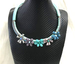 Blue Floral Rope Necklace