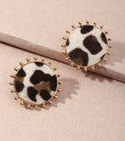 Cheetah Print Statement Earrings