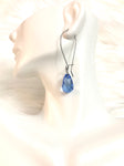 Blue beaded drop earrings