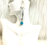 Blue wire earrings