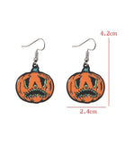Sad Pumpkin Halloween Earrings