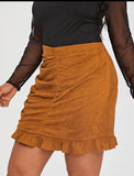 Microsuede Vegan Leather Skirt