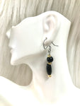 Black and gold beaded earrings
