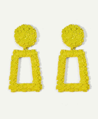 Yellow statement earrings