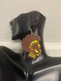 Afrocentric Neon Accent Side Profile Earrings