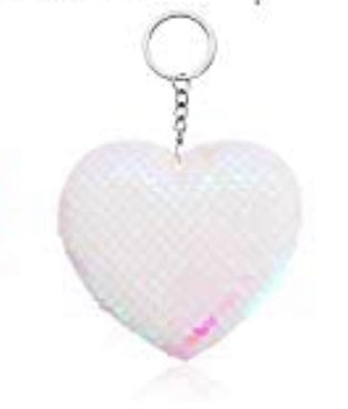Sequin Embellished Heart  Keychain