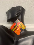 African Textile Patterned Earrings