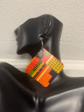 African Textile Patterned Earrings