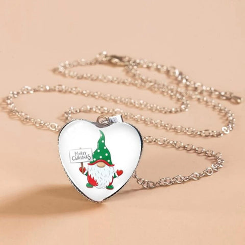 Cute Gnome Christmas Necklace