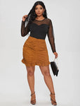 Microsuede Vegan Leather Skirt