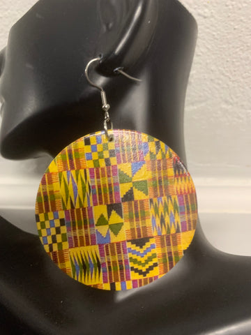 African Fabric Graphic Earrings