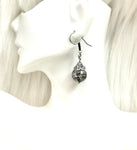 Gray beaded earrings