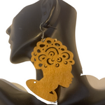 Afrocentric Jerry Curl Lady Earrings