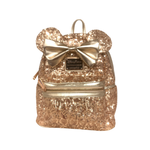 Preowned Rare Rose Gold Sequin Embellished Disney Loungefly Backpack