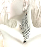 Asymmetrical mesh earrings