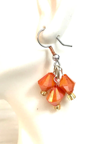Orange dangle earrings
