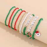 9 Piece Christmas Beaded Bracelet Set