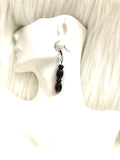 Deep purple beaded earrings