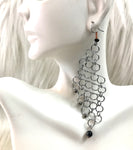 Asymmetrical mesh earrings