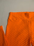 Neon Orange Waffle Knit Leggings