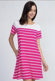 Pink and White Striped Dress