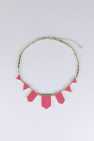 Pink Art Deco Statement Necklace