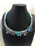 Blue Floral Rope Necklace