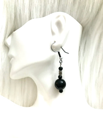 Black dangle earrings