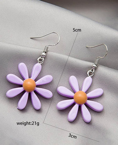 Lavender Floral Statement Earrings