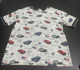 Vintage Car Patterned Polo Top
